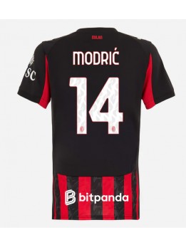 Zenske Futbalové oblečenie AC Milan Luka Modric #14 2025-26 Krátky Rukáv - Domáci Zenske Futbalové oblečenie AC Milan Luka Modric #14 2025-26 Krátky Rukáv - Domáci